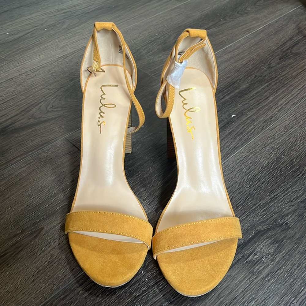 Mustard chunky heels